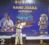 Bripda Yoga Ananda Harumkan Polres Lumajang di Kejuaraan Karate Nasional