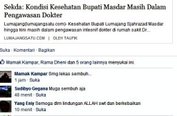 Facebooker Lumajang Doakan Kesembuhan Bupati Sjahrazad Masdar