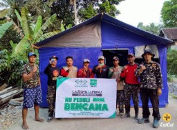 LPBI dan Banser NU Kencong Jember Bangun  Hunian Korban Gempa Lumajang