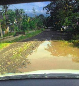 Rusak Parah, Jika Hujan Jalan Menuju Pasrujambe Bak Kolam Ikan Lele