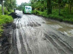 Akibat Truck Pasir Besi, Jalan Pasirian-Tempursari Menjadi Jalur Maut