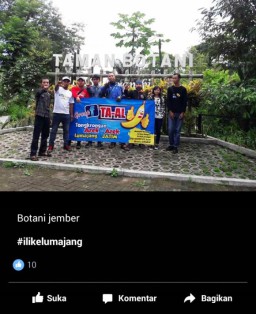 Grup Facebook TA-AL Ikut Kampanyekan Simbol L dan Hashtag #ilikelumajang