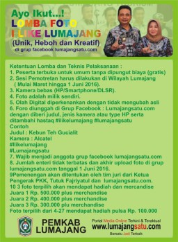 Yuk...! Ikut Lomba Foto Salam L I Like Lumajang Berhadiah dari Bupati