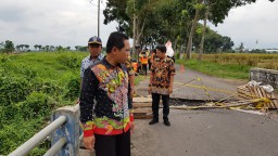 Cak Thoriq Cek Kondisi Kerusakan Jembatan Boreng