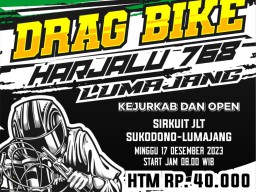 Yuk Ramaikan Drag Bike Harjalu 768 di Sirkuit JLT Lumajang