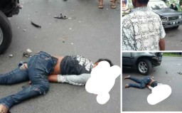 Nyalip, Sepeda Motor Vs Panther di Jalan Raya Jatiroro