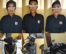 Polsek Tekung Ringkus 3 Maling Motor Asal Lumajang Utara