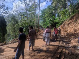 Hujan Deras Sebabkan Jalan Kecamatan Tempursari Tertutup Longsor