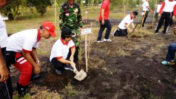 Bupati As&#039;at dan Muspida Tanam Cemara Udang di Pantai Wotgalih