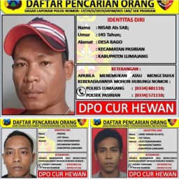 Inilah Wajah 3 DPO Maling Sapi Buronan Polres Lumajang