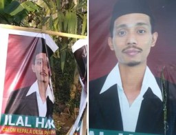 Gambar Cakades Papringan Ilal Hakim Dirusak Tangan Jahil