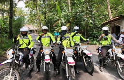 Satlantas Polres Lumajang Patroli Daerah Rawan Bencana