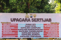 AKBP Adewira Pimpin Sertijab 7 Perwira Polres Lumajang Mutasi