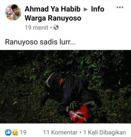 Heboh, Warga Temukan Mayat Berlumuran Darah di Jalan Ranuyoso Lumajang