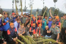 Tanam Rumput Vetiver Antisipasi Longsor di Ranu Pani Lumajang