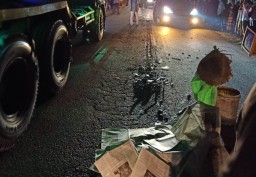 Sukardi Meninggal Terlindas Truck Gandeng di Jalan Sumbersuko Lumajang