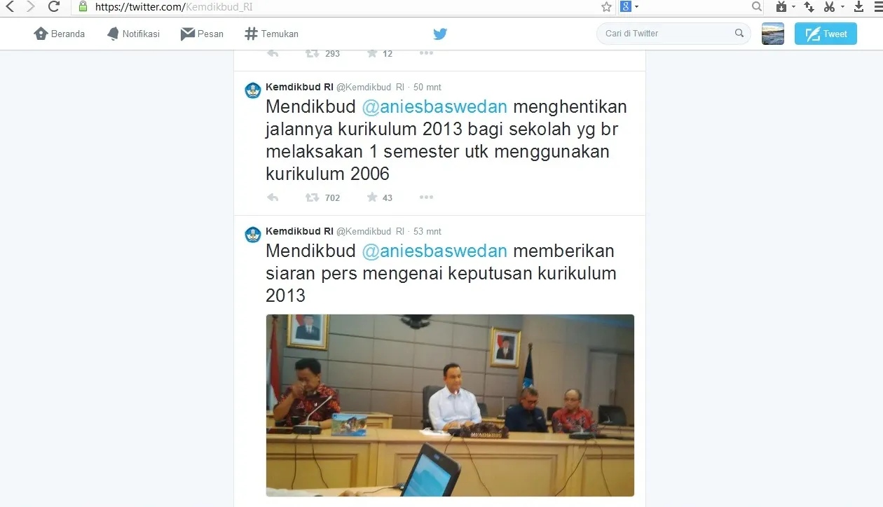 Resmi! Kurikulum 2013 Dihentikan Mendikbud