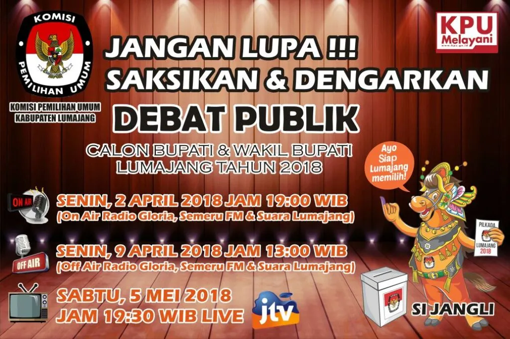 Yuk..!! Ikuti dan Dengarkan Debat Kandidat Cabup Lumajang, Nanti Malam