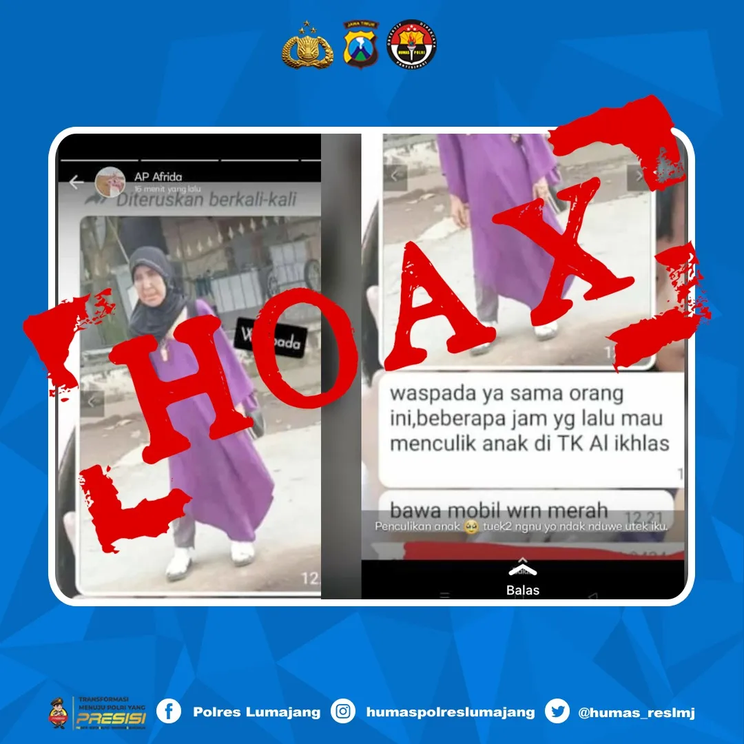 Waspada Berita Hoax, Penculikan Anak di Lumajang