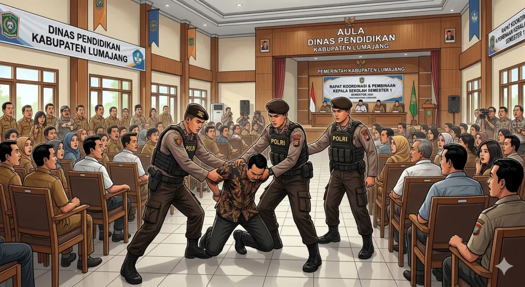 Siang Bolong di Aula Pendidikan: Terduga Pengedar Narkoba Dibekuk Polisi di Jantung Lumajang