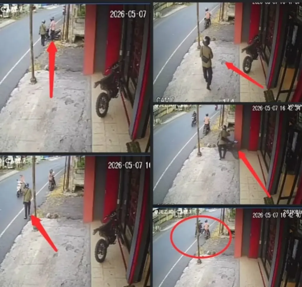 Terekam CCTV! Aksi Maling Sepeda di Candipuro Bikin Warga Lumajang Resah