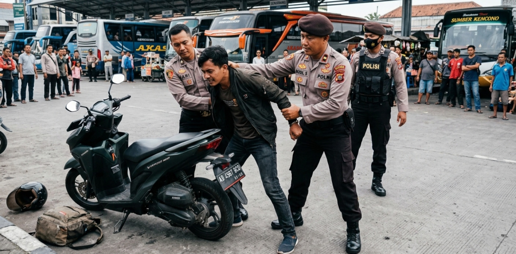 Diburu Polisi, Terduga Penipu Motor Lumajang Akhirnya Dibekuk di Sekitar Terminal Minak Koncar