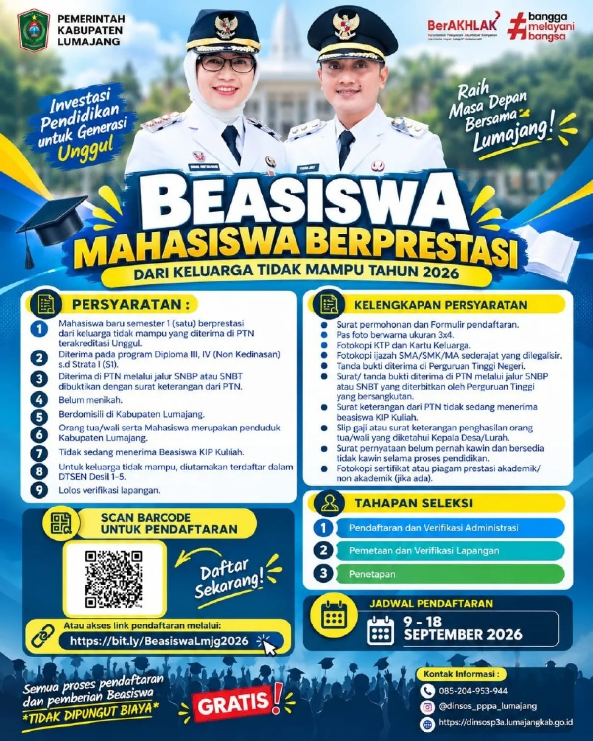 Beasiswa Mahasiswa Berprestasi Lumajang Dibuka, Ada Bantuan untuk Keluarga Tidak Mampu