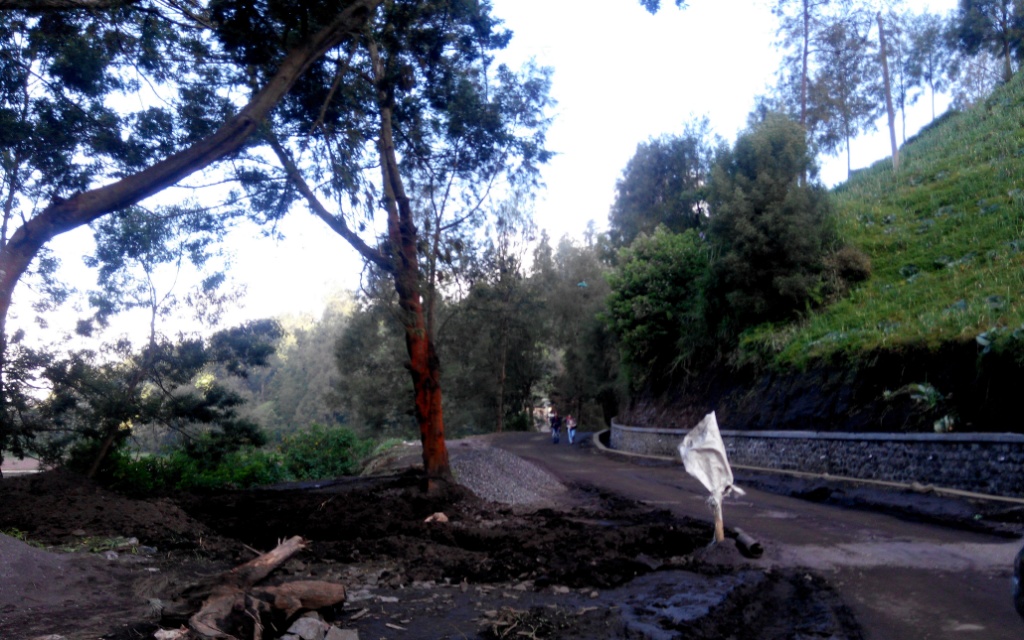 Lokasi perbaikan jalan di Desa Ranu Pane Kecamatan Senduro Kabupaten Lumajabg