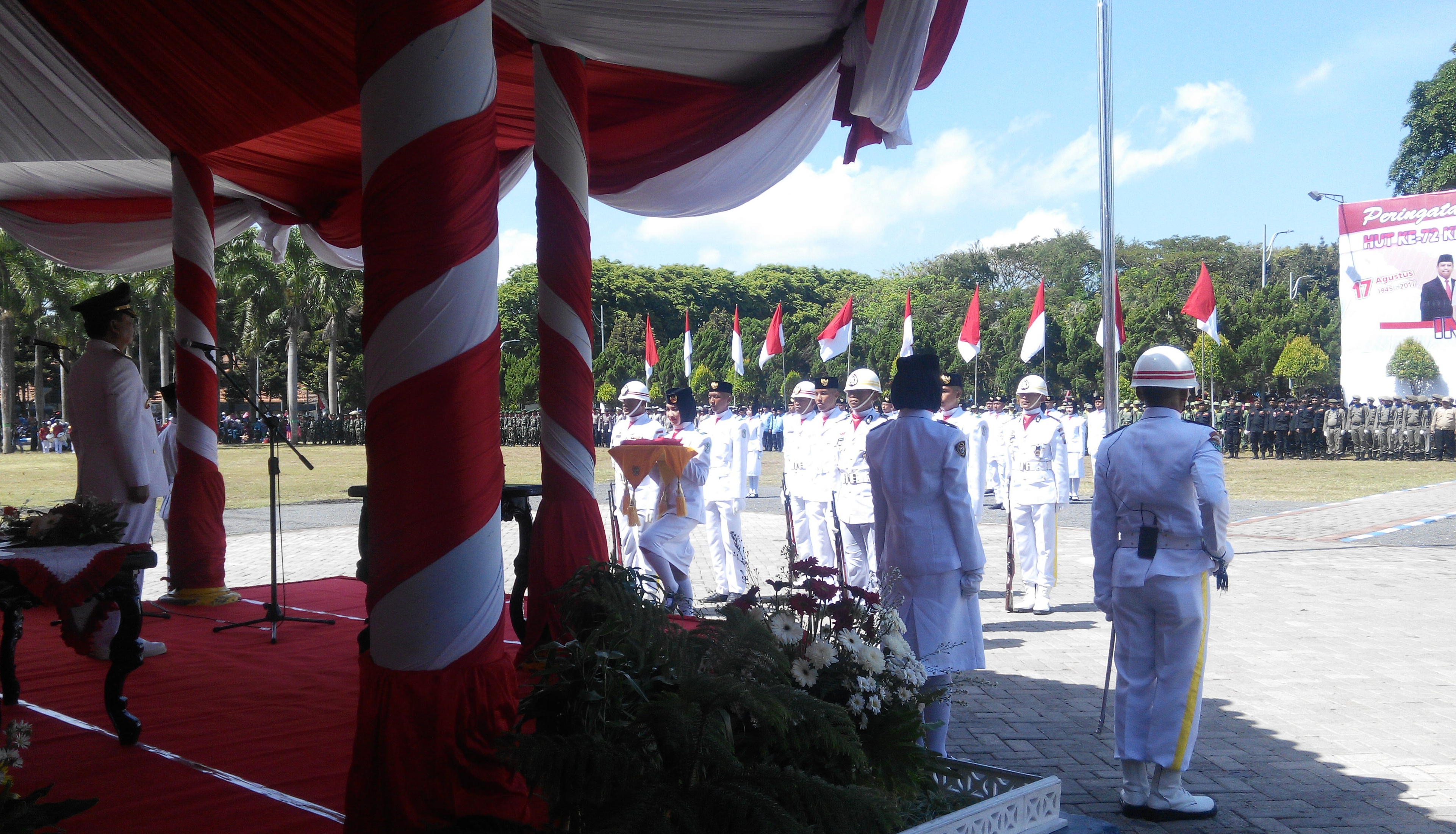 Upacara HUT RI ke-72 di Alun-alun Lumajang