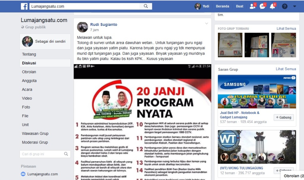 Ngadu Honor Guru Ngaji di Grup FB Lumajangsatu.com, Cak Thoriq Respon