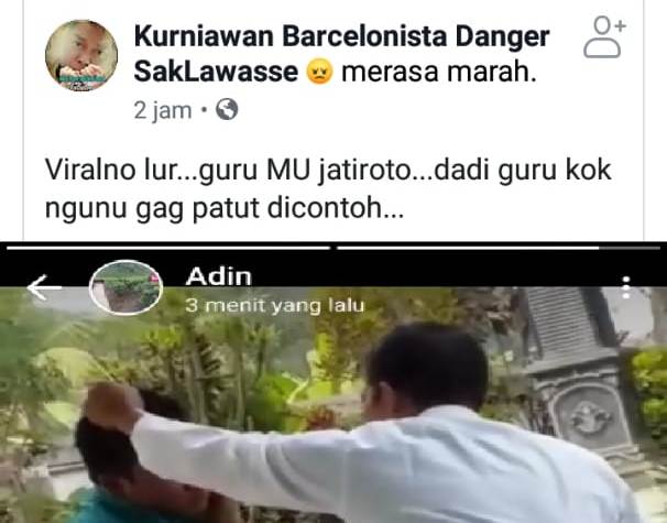 Geger..!  Video Guru di Jatiroto Tampar Murid di Depan Kelas Jadi Viral