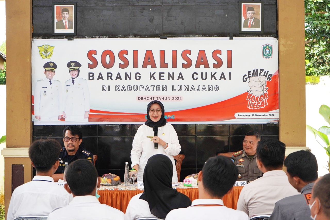 Wabup Lumajang Sosialisasi Cukai Rokok d Kelurahan Kepuharjo. Foto By Diskominfo