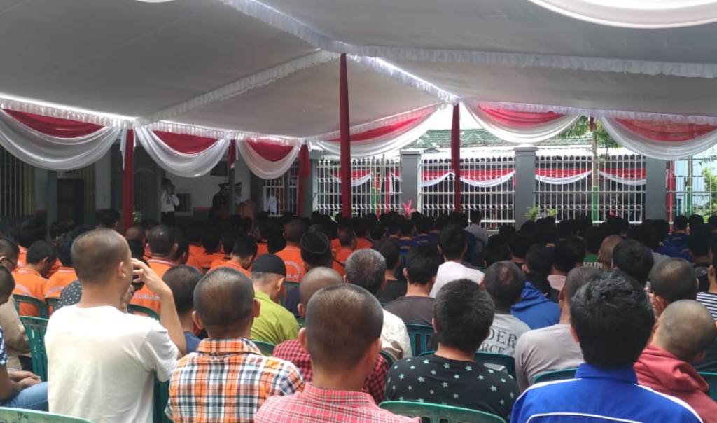 Para napi di lapas Lumajang menerima Remisi saat HUT RI ke-73 tahun