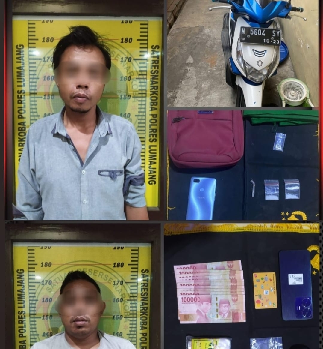 2 Pengedar Sabu Asal Probolinggo Diringkus Satresnarkoba Polres Lumajang